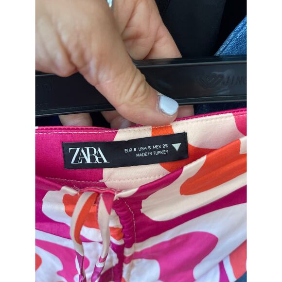 Zara 70’s groovy print flare pants size small - Picture 5 of 6